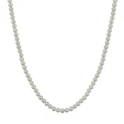 16" White Freshwater Pearl Choker Necklace, 4-4.5mm