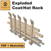 Exploded Coat Hat Rack - Plans
