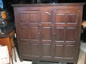 circa 1750 welsh oak 2 door paneled cupboard 59 in. tall 59 in. wide 22 in. deep made from pit sawed lumber