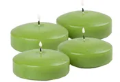 3" Green Floating Candles - 4 Pack