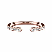 0.22 Ct Round Brilliant Cut Diamond Open Wedding Band in Rose Gold