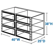 6-Door Waffle Pack Storage Desiccator