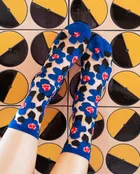 Bold Blue Floral | Sheer Crew Sock