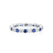 Alternating Diamond and Sapphire Band