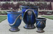 Antique Ocean Rosette Urn Set Of 3