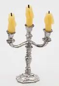 3 Candle Stand with Off White Candles.