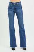 RISEN Full Size Mid Rise Bootcut Frayed Waistband Hem Detail Jeans Plus Size (Online Exclusive)