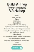 Build-A-Frog flower arranging workshop