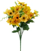 #12618GD – 17″ Alstromeria/ Orchid/ Cosmos Bush X 14 -Gold