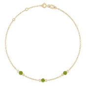 3 Stone Peridot Bracelet