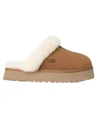 1122550 Chestnut Disquette Slippers with Fur Trim