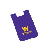 2 Pocket Cell phone ID holder with gold W & Williams. Purple.