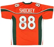 Jeremy Shockey Signed Miami Hurricanes Custom Orange NCAA Jersey