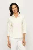 Top Ligne Ruffle Collar Seersucker Stripe Top