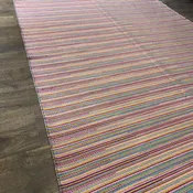 2'7"x8' Wool Kilim Rug – Colorful Striped Design