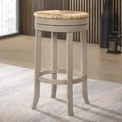 30" Round Rush Seat Swivel Bar Stool