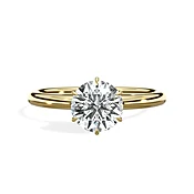 1.00 Carat Lab Grown Round Brilliant Cut Solitaire Diamond Engagement Ring in Yellow Gold
