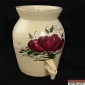 Casey Pottery Water Cooler/Dispenser Crock Apples Red Green Stoneware Hand Made