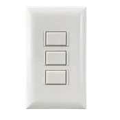 5000 Series 3 Button White Wall Switch