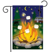 Campfire S'mores Summer Garden Flag