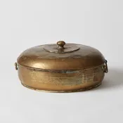 Large Antique Brass Chipati Box, India