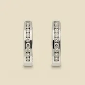 14K Diamond J-Hoop Earrings