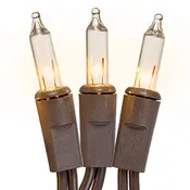 Brown Wire Clear Christmas Lights in/out 100 count