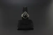 Bali Sterling Silver Black Onyx Teardrop Scrollwork Ring #60346