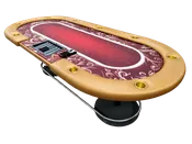 100" Refurbished Casino Poker Table with Dealer Position and Pedestal Legs