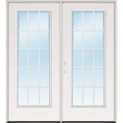 15-Lite Steel Patio Prehung Double Door Unit
