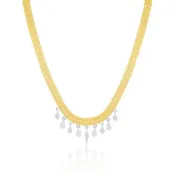 10kt Yellow Gold Diamond Fring Thin Mesh Chain Necklace