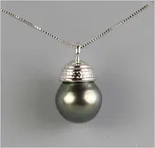 AA+ Tahitian Pearl set in 14K White Gold Necklace