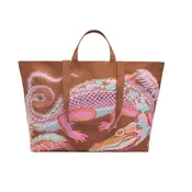 Inoui Editions Croco Maxi Shopper Bag, Caramel