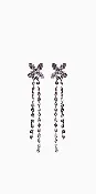 Rhinestone Butterfly Double Stand Earrings