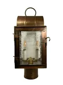 Small 1860 concord post lantern, solid copper post lamp, Made in the USA.