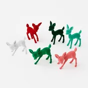 50's Flocked Standing / Crouching Reindeer - 6 Assorted