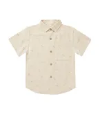 Boys Palm Print Collared Shirt