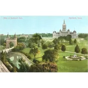 CT-187 Bushnell Park, Hartford - Vintage Image, Postcard
