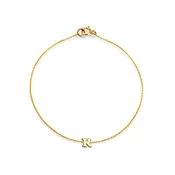 14k Gold Initial Letter Bracelet