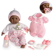 Berenguer Boutique 15" Realistic Soft Body African American Baby Doll Open/Close Eyes 10 Pcs. Set