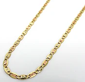 10k Tri Color Gold Solid Diamond Cut Valentino Chain 18-28 Inch 2mm