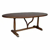 #10-13mod1 Custom Elliptical Oval Wishbone Wine Tasting Table in Walnut
