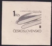 Czecholovakia 2454 Proof XF Ski Jumping – Die Proof Of The Engraved Portion Of The Design 51x45mm