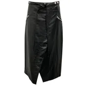 3.1 Phillip Lim Black Faux Leather Moto Wrap Skirt