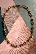 Bent Bar & Ball Link Necklace