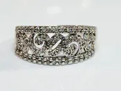 10KT White Gold Diamond Ladies Ring Size 9.5