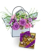 ROSES AND CHOCOLATE BLOOMING TOTE ENSEMBLE