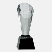 10″ Clear Crystal Faceted Rising Spire on Black Base