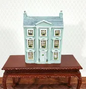 1:144 Scale Dollhouse Resin Miniature The Classical Dolls House Blue/Green