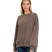 Acid Wash Fleece Pullover